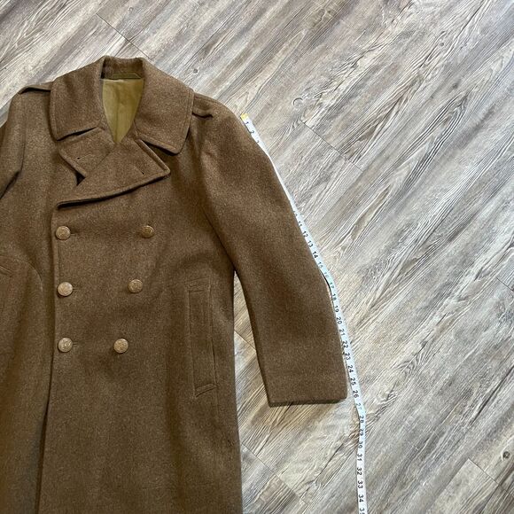 Vintage 1945 WWII Wool Trench Coat Issued 38R - Picture 10 of 11